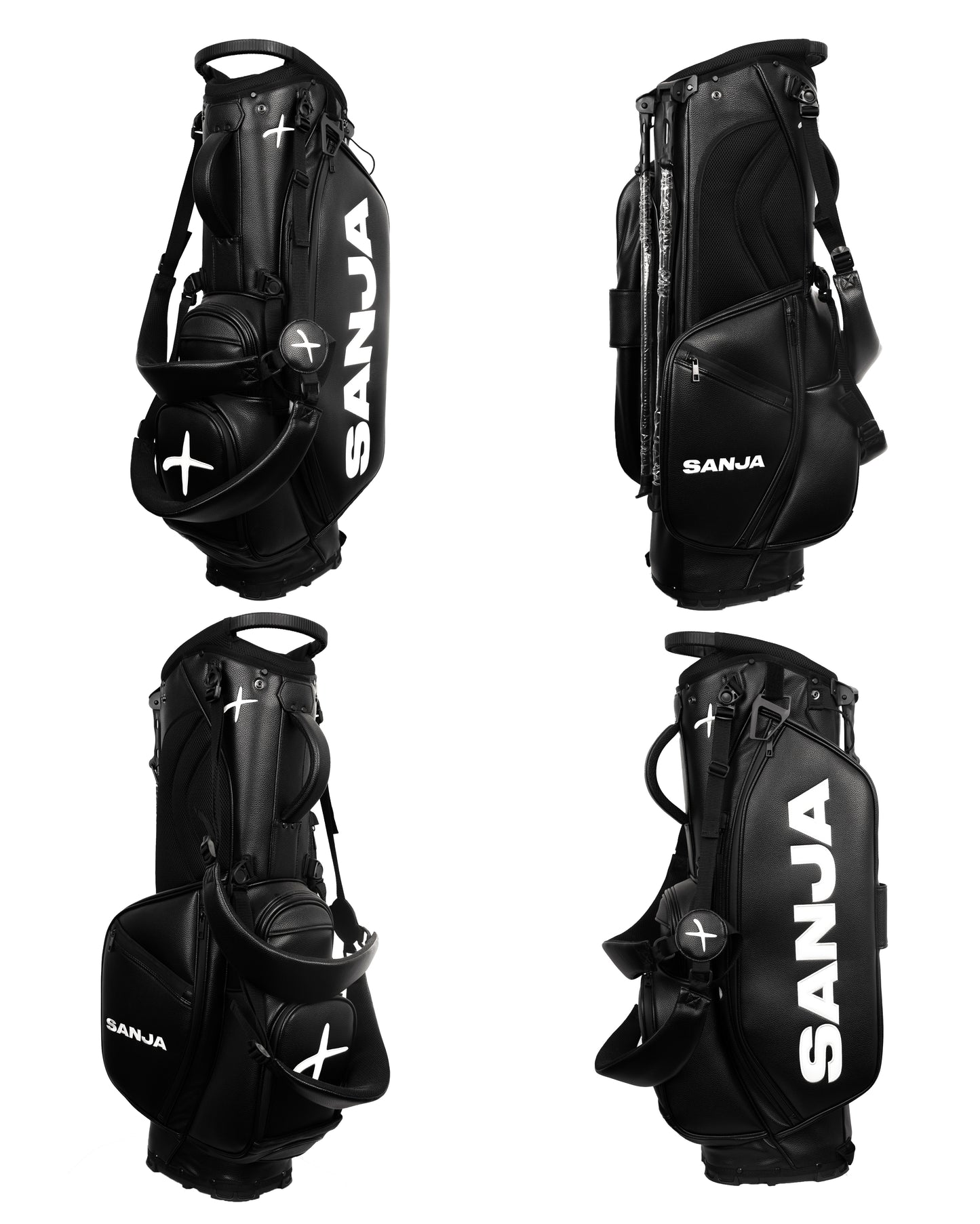 Golf Bag Black Leather