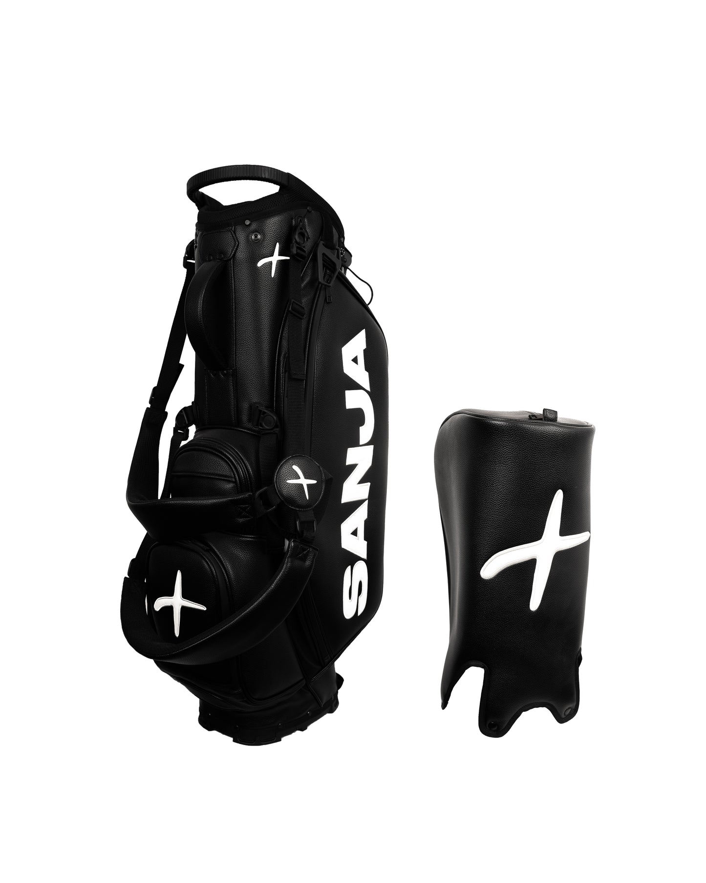 Golf Bag Black Leather
